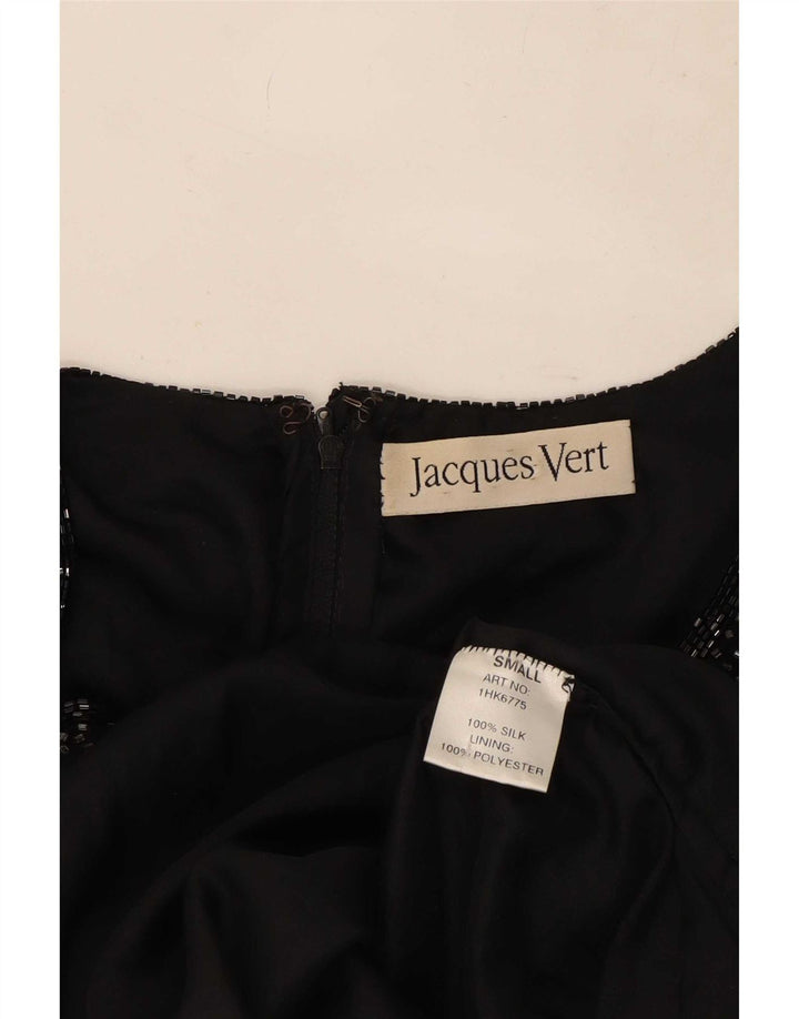 Jacques Vert Chemisier de soirée à paillettes pour femme UK 10 Petite soie noire