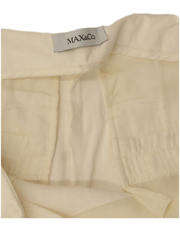 Max & Co. Pantalon Court Fuselé W28 L25 Blanc Cassé