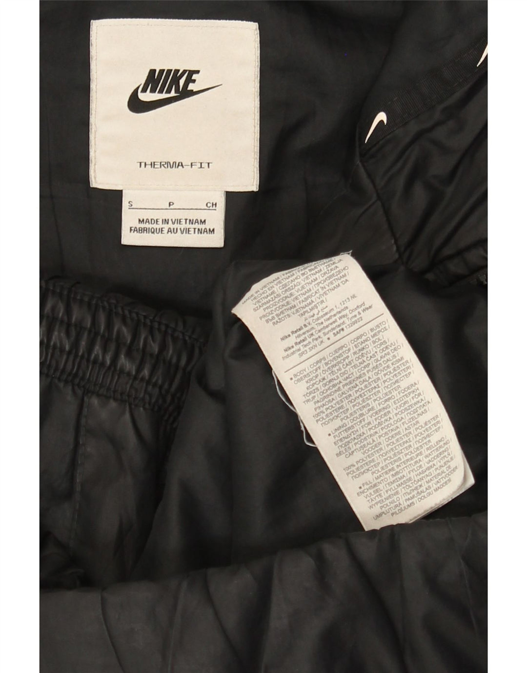 Veste matelassée surdimensionnée Nike Therma-Fit pour femme UK 10 Small Noir Polyester