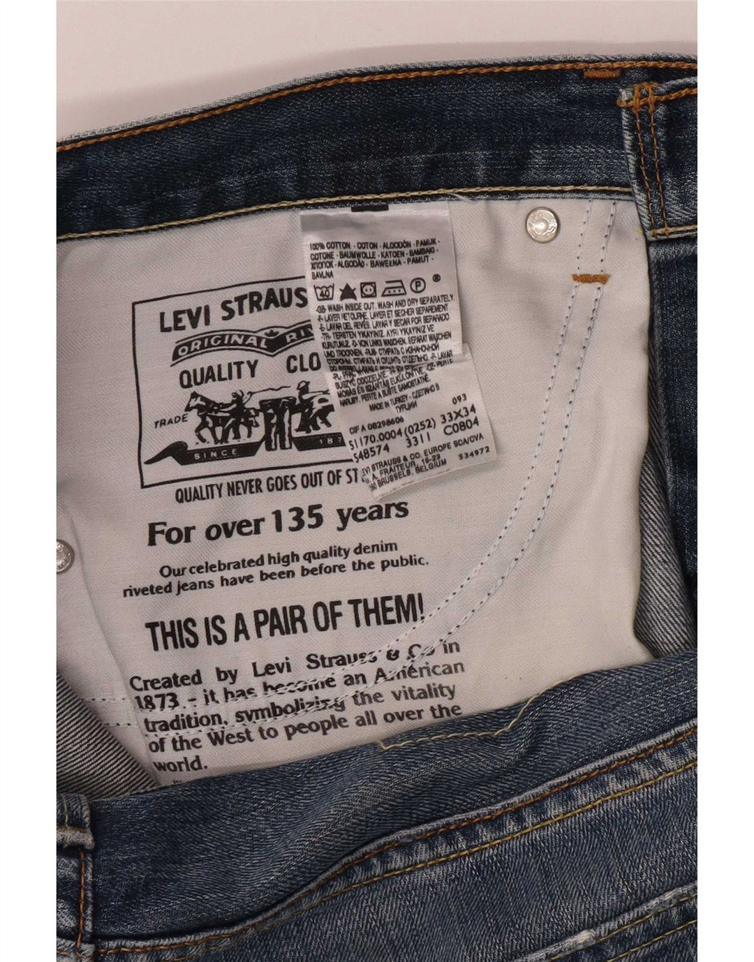 Levi's Jean Slim 511 Homme Bleu W33 L30 Coton