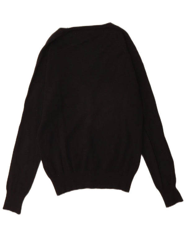 Zara Cardigan Femme Pull UK 10 Petit Coton Noir
