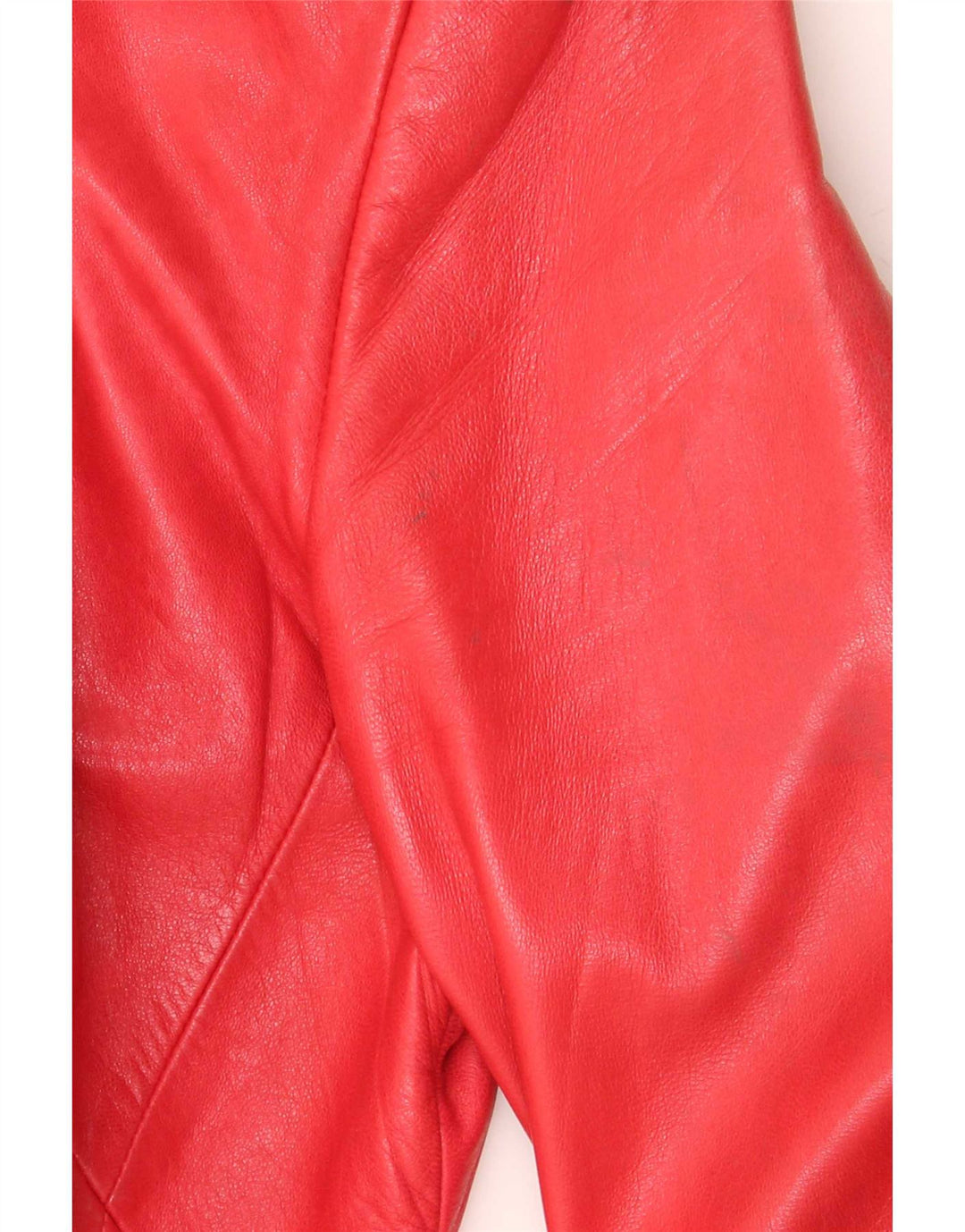 Marc Cain Veste blazer en cuir à 4 boutons pour femme US Small Rouge