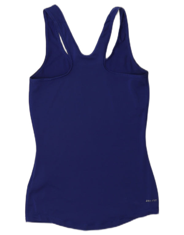 Nike Femme Dri Fit Graphic Débardeur UK 6 XS Bleu Marine Polyester