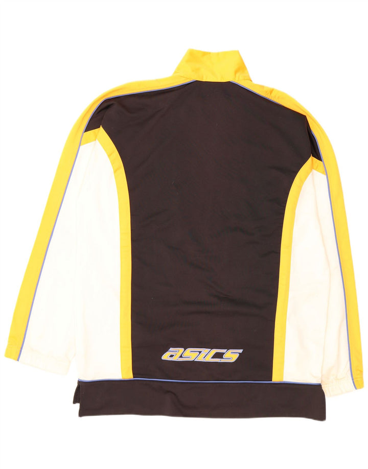 ASICS Veste de survêtement graphique pour hommes XL Noir Colorblock Polyester