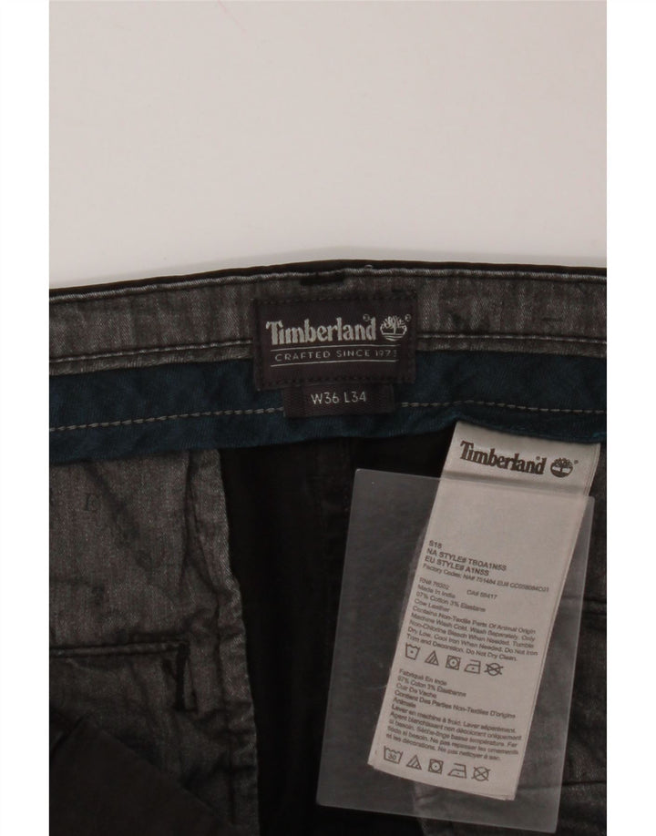 TIMBERLAND Pantalon Chino Droit Femme W36 L34 Coton Noir