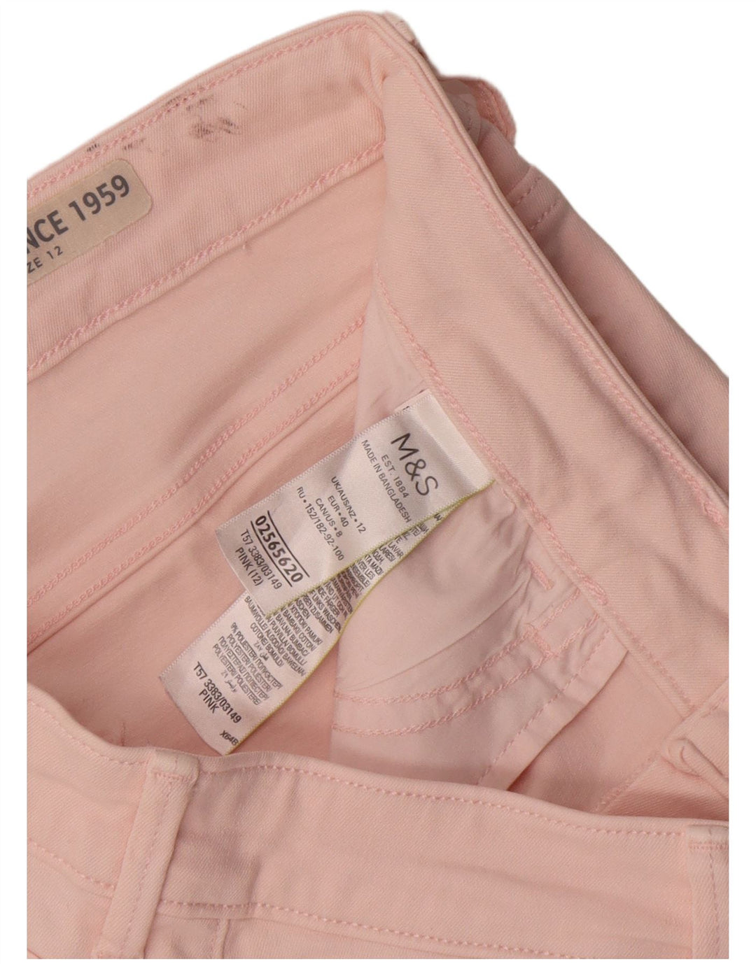 Marks & Spencer Short en jean pour femme UK 12 Medium W30 Coton rose