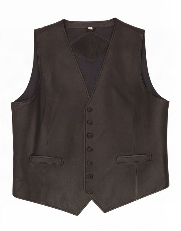 gilet en cuir homme vintage IT 54 XL Noir