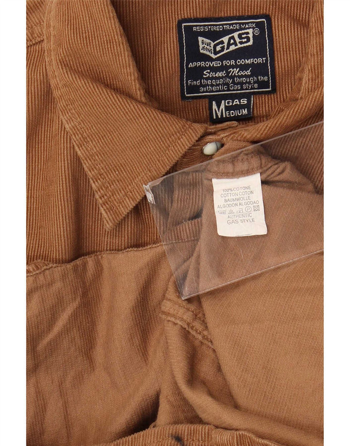 Gas Chemise Velours Côtelé Homme Marron Moyen Coton