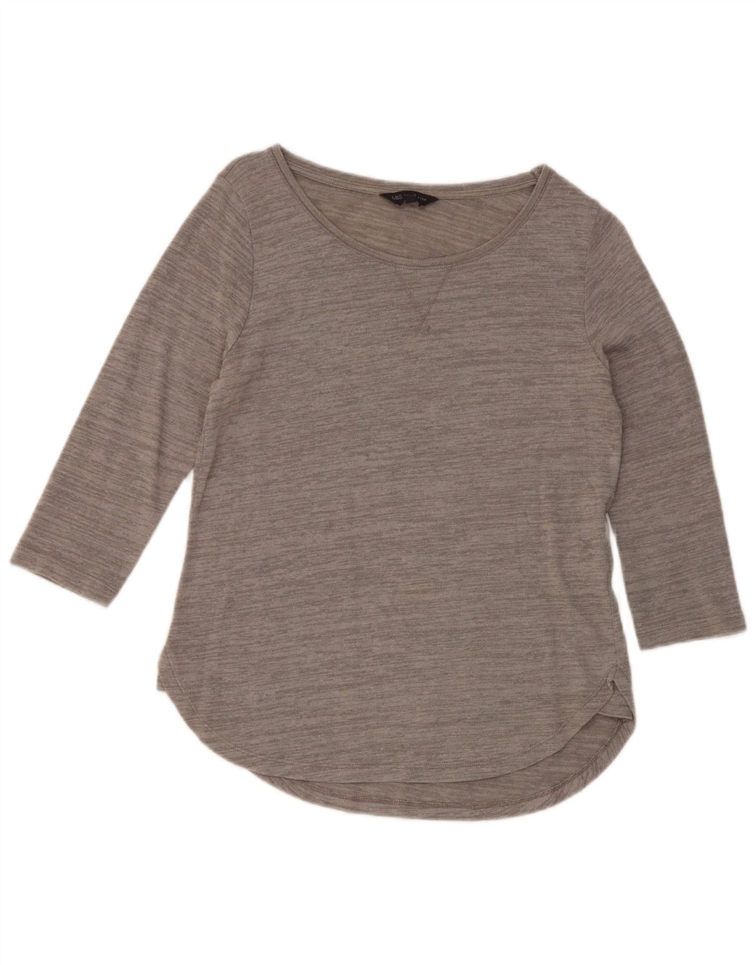 Marks & Spencer Haut pour femme à manches 3/4 UK 10 Small Viscose mouchetée gris