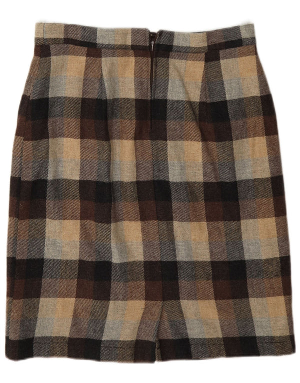 Bardehle Jupe crayon femme UK 12 Medium W30 Laine à carreaux marron