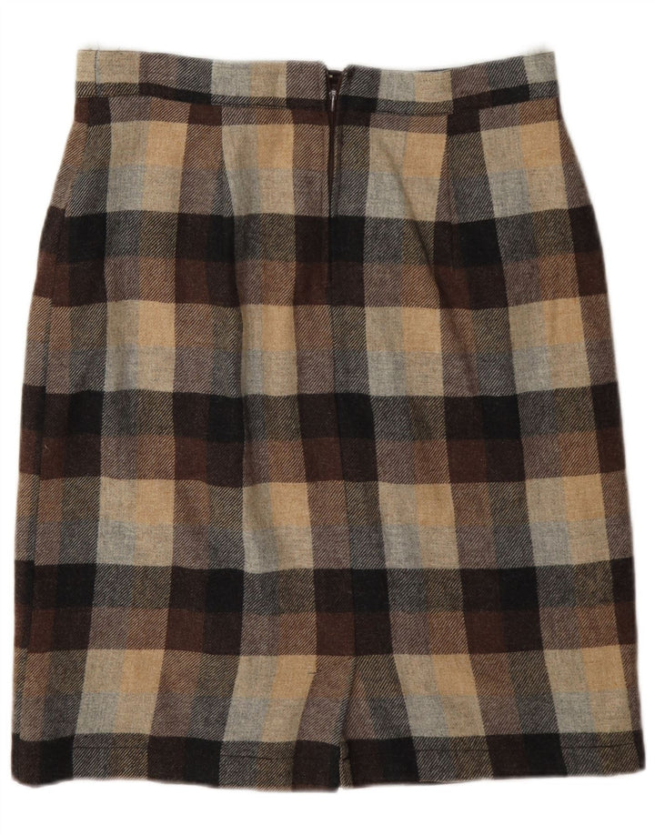 Bardehle Jupe crayon femme UK 12 Medium W30 Laine à carreaux marron