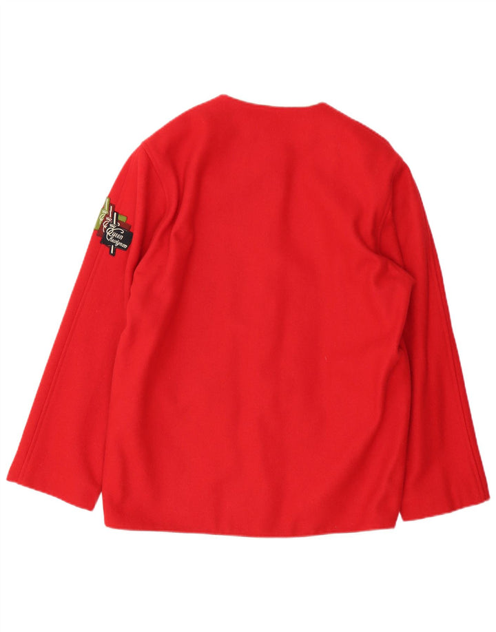 vintage Femme 5 Bouton Blazer Veste UK 14 Rouge Moyen