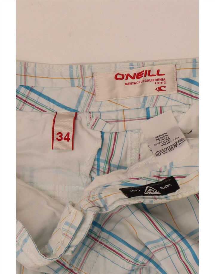 O'Neill Short cargo pour homme W34 en coton à carreaux bleu grand