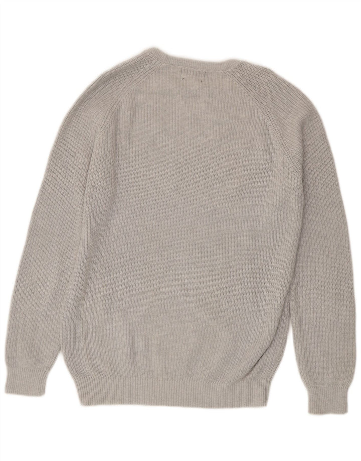 ZARA Pull à col rond pour homme en coton gris Large