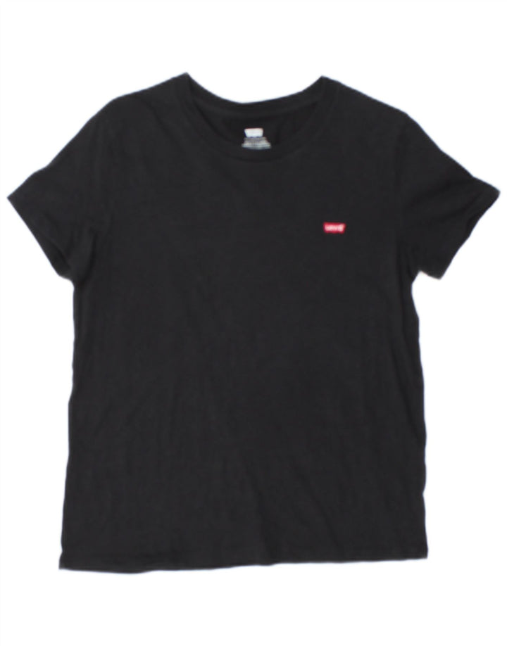 Levi's T-Shirt Oversize Femme UK 10 Petit Noir Coton