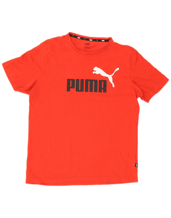 Puma Homme Graphic T-Shirt Top Large Rouge Coton