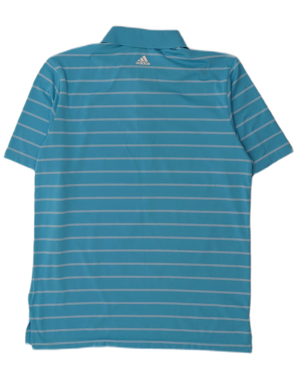 Adidas Polo Homme Bleu Moyen Rayé Polyester