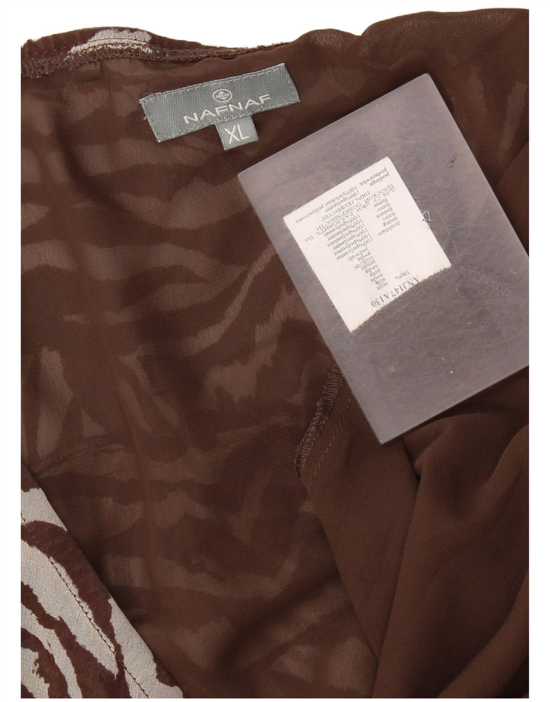 Naf Naf Jupe Asymétrique Femme XL W36 Marron Imprimé Animal Polyester