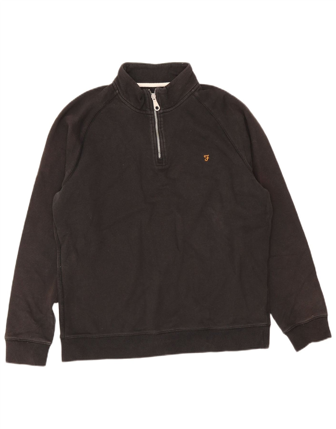 Farah Sweat-shirt à col zippé pour homme XL Noir Coton