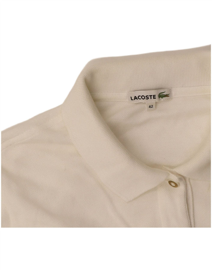 LACOSTE Polo Femme Taille 42 Grand Blanc
