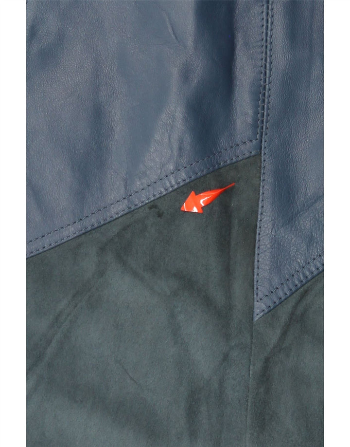 VINTAGE Jupe en cuir femme W30 Bleu moyen