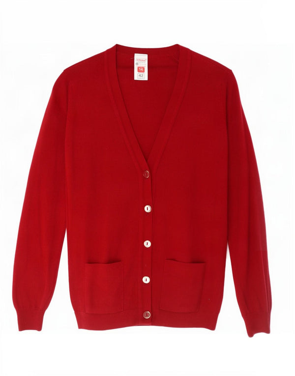 St Michael Womens Cardigan Sweater UK 14 Grande laine bordeaux