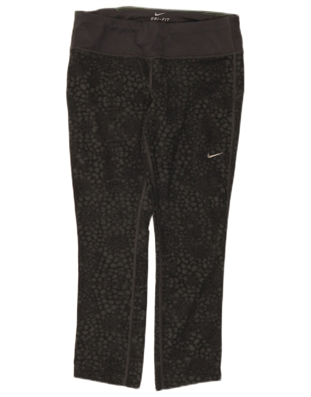 Nike Legging Capri Dri Fit pour femme UK 8 Small Noir Géométrique Polyester