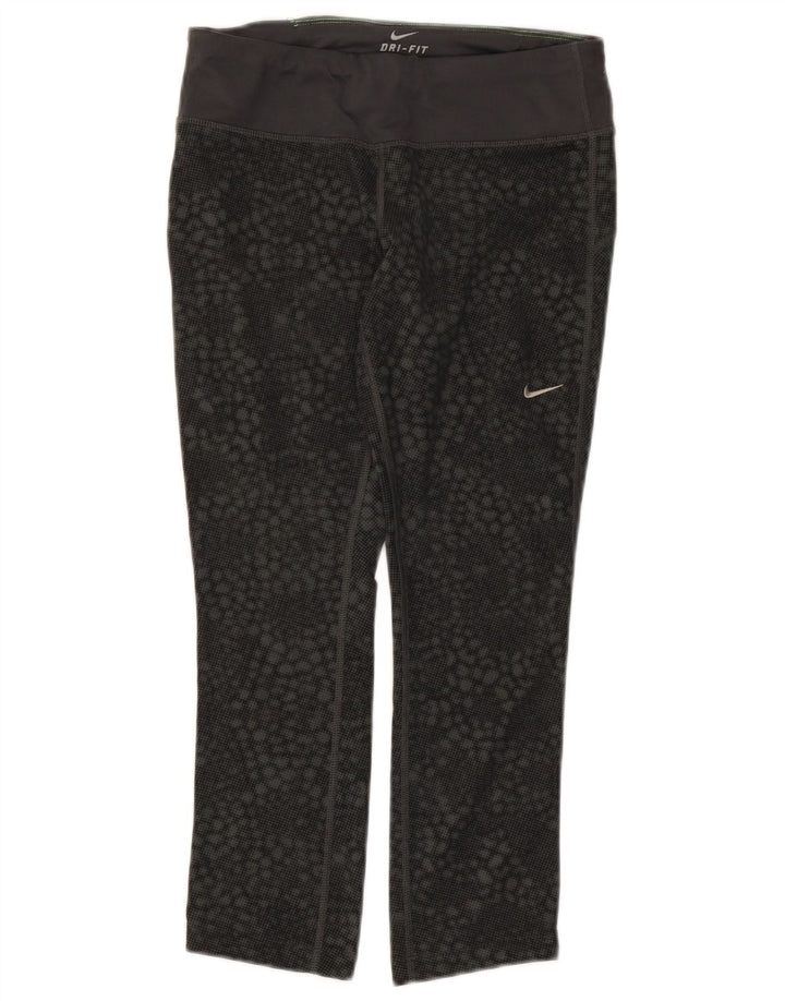 Nike Legging Capri Dri Fit pour femme UK 8 Small Noir Géométrique Polyester