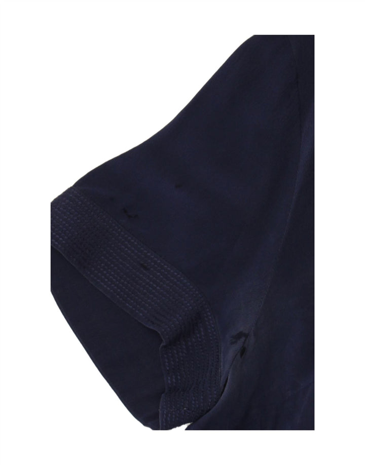 MASKA Womens Blouse Top UK 18 XL Navy Blue Silk