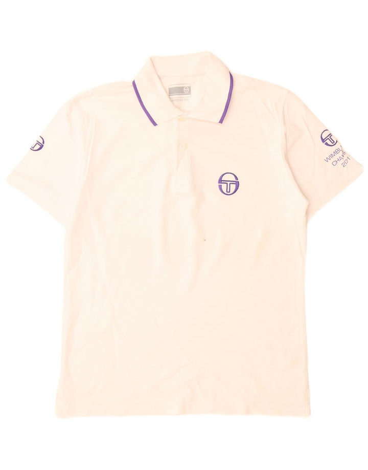 Sergio Tacchini Polo Graphique Homme Petit Coton Blanc