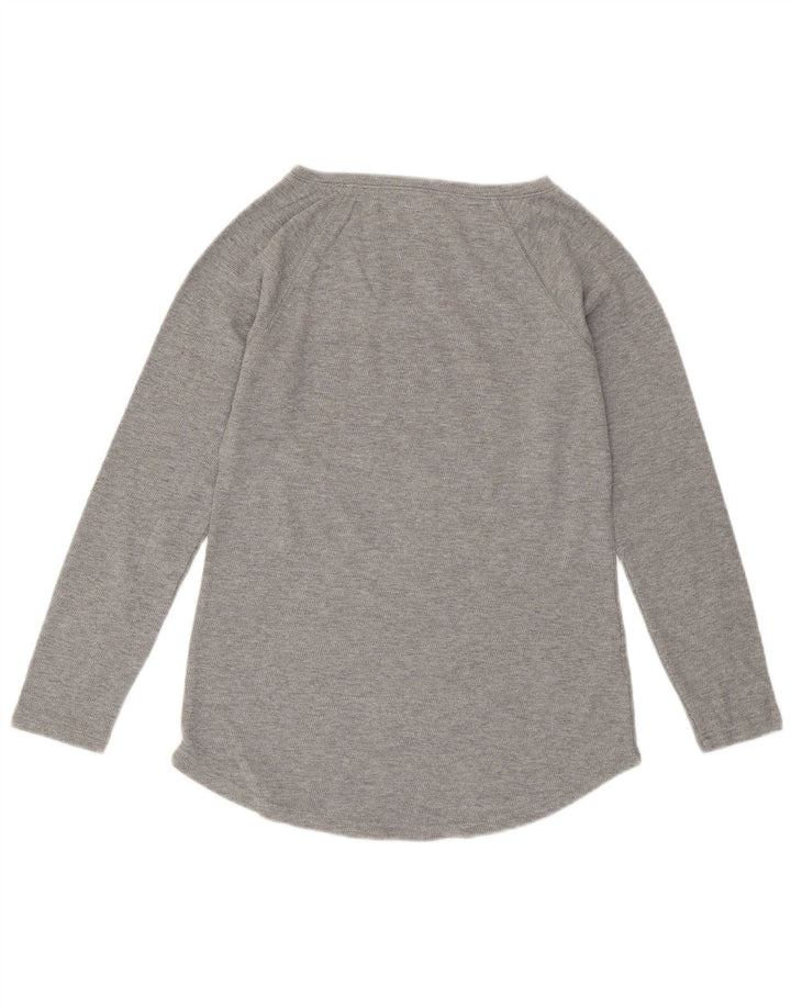 Eddie Bauer Haut à manches longues pour femme UK 12 Gris moyen Fair Isle Coton