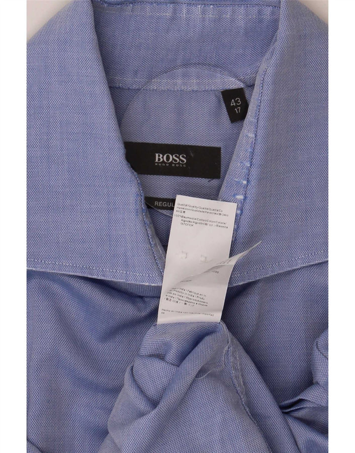 Hugo Boss Chemise Regular Fit Homme Taille 43 17 XL Bleu Coton