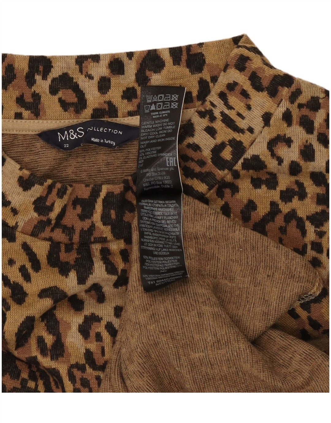 Marks & Spencer Pull col roulé pour femme UK 22 3XL Marron