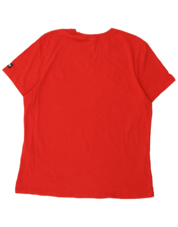 Superdry T-shirt graphique pour femme UK 16 Large Rouge Coton