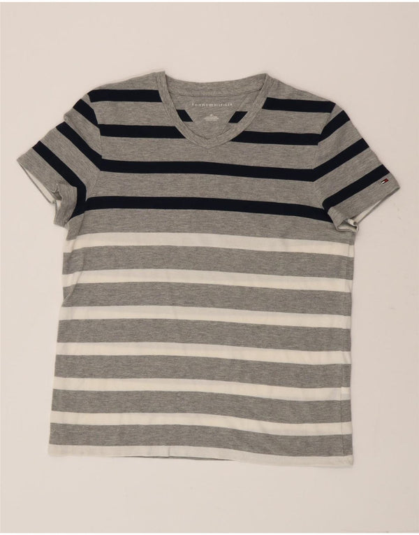 Tommy Hilfiger T-Shirt Homme Petit Gris Rayé Coton