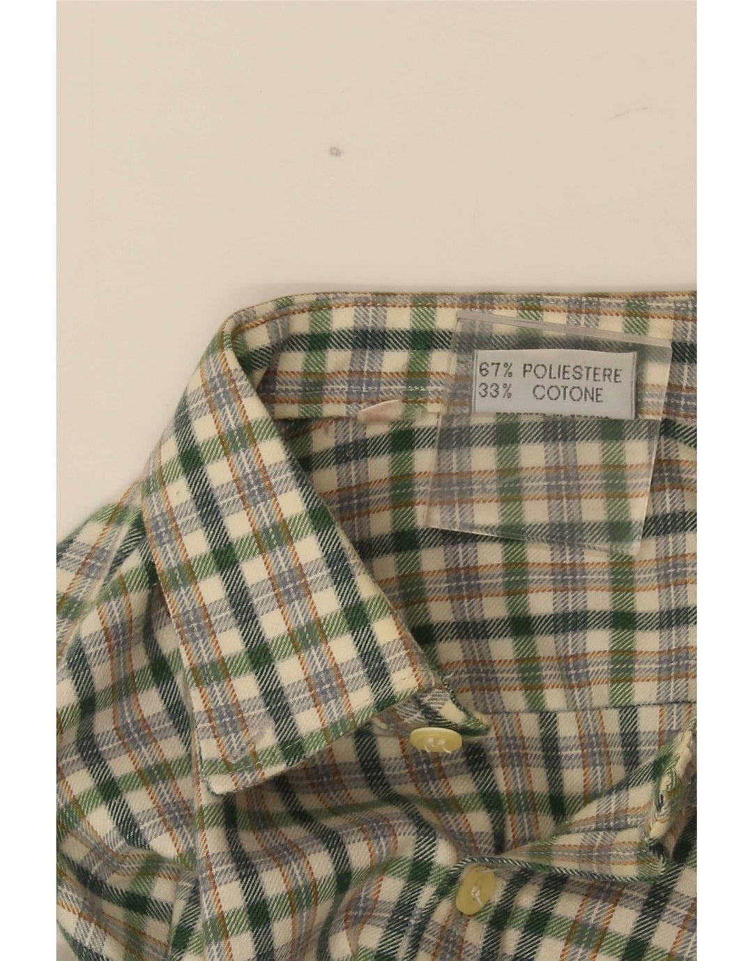 chemise en flanelle vintage pour hommes petit polyester à carreaux verts