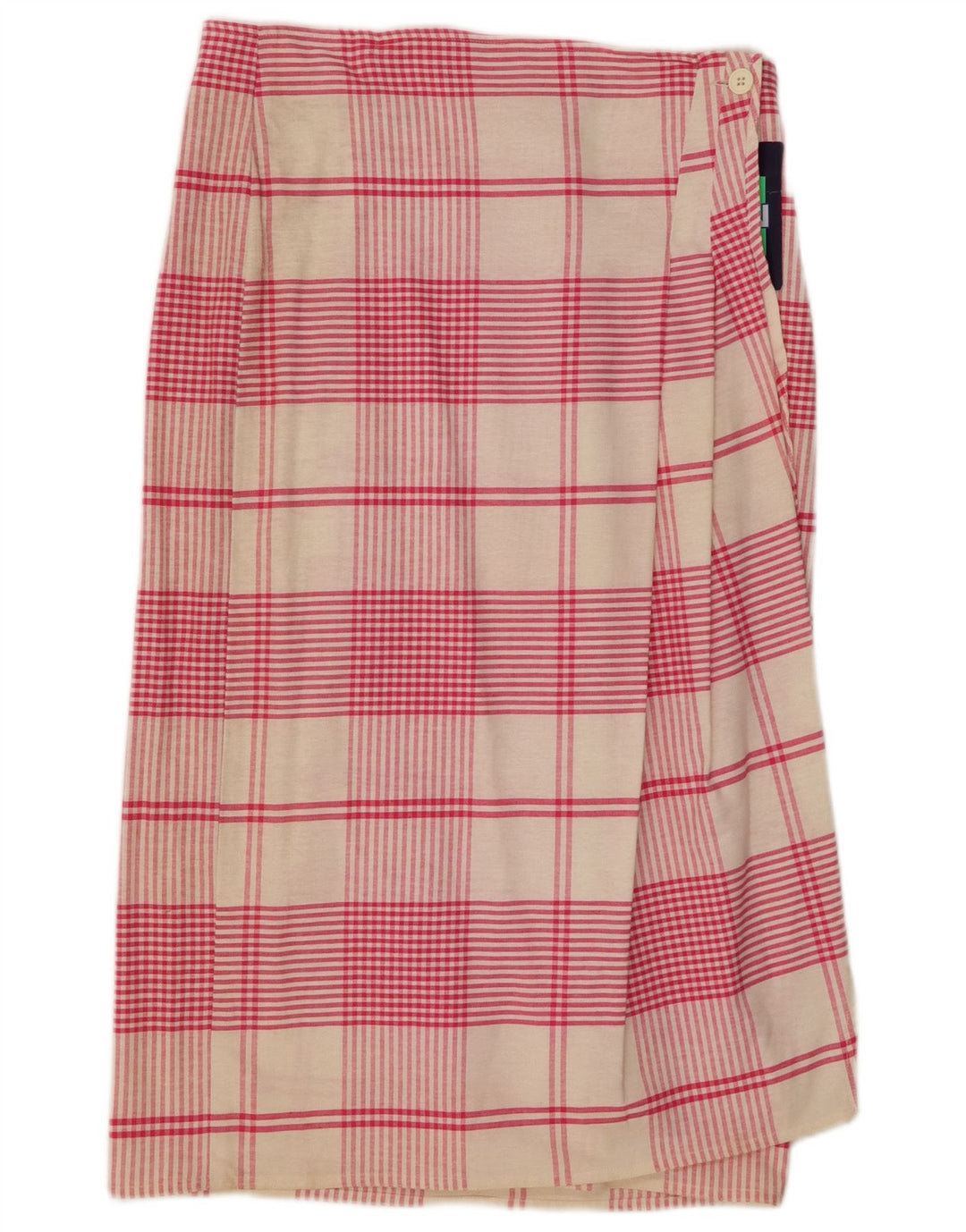 Touche Jupe portefeuille femme IT 46 Large W30 Coton à carreaux rose