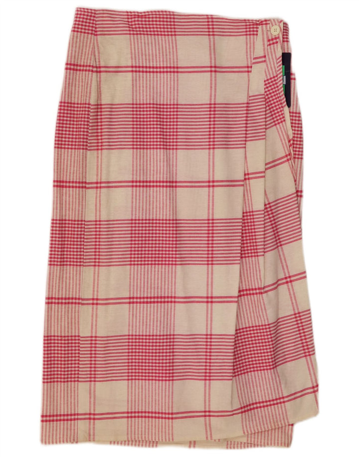 Touche Jupe portefeuille femme IT 46 Large W30 Coton à carreaux rose