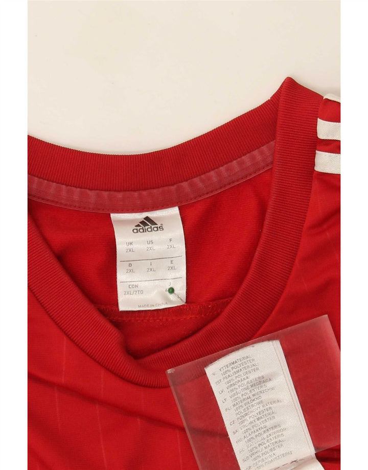 Adidas Haut à manches longues pour homme 2XL Rouge Colourblock Polyester