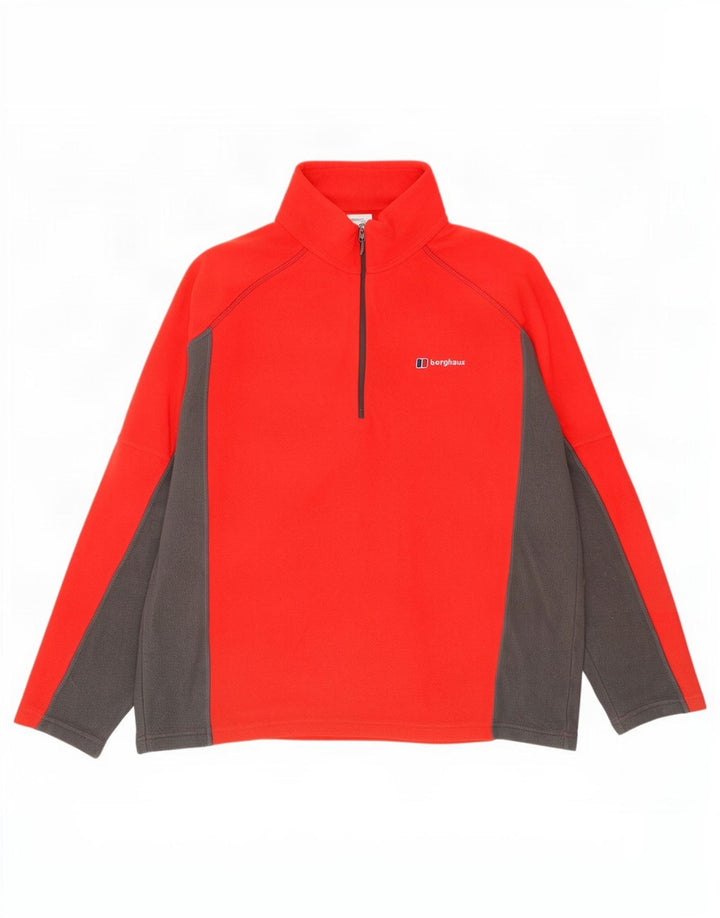 Berghaus Pull Polaire à Col Zippé Homme Rouge Moyen Polyester Colorblock