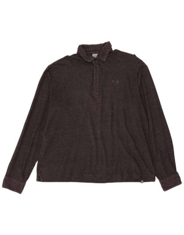 Slam Polo à manches longues pour hommes 3XL gris moucheté