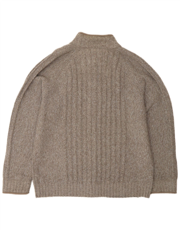 Marks & Spencer Cardigan pour homme en laine mouchetée marron
