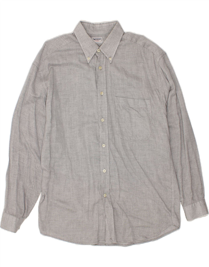 WAMPUM Mens Shirt XL Grey Check Cotton Vintage Wampum and Second-Hand Wampum from Messina Hembry 