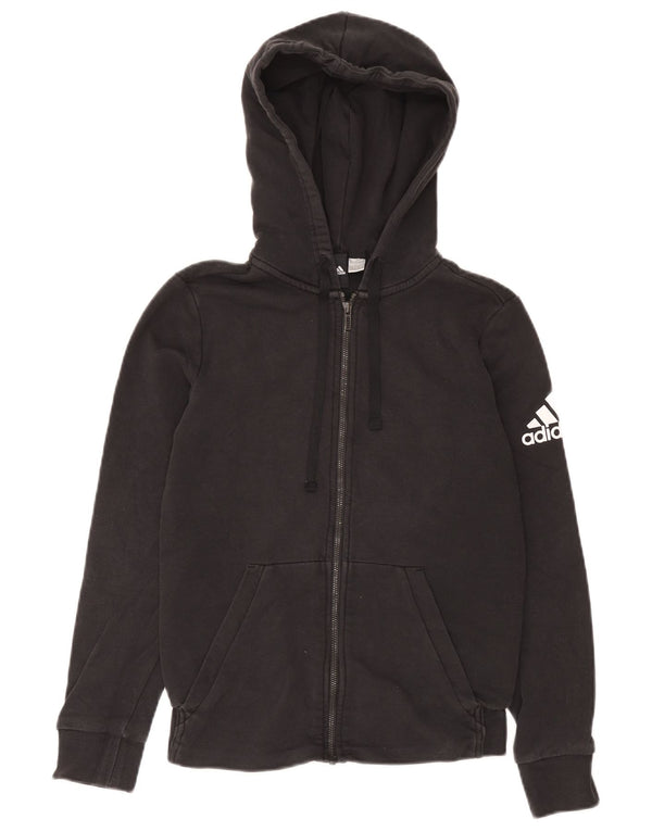 Adidas Pull à capuche zippé pour femme UK 10 Petit Noir