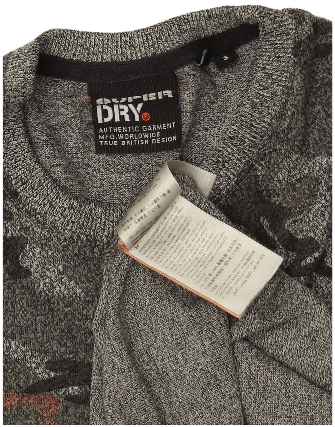 SUPERDRY T-Shirt Graphique Homme Petit Gris Camouflage Coton