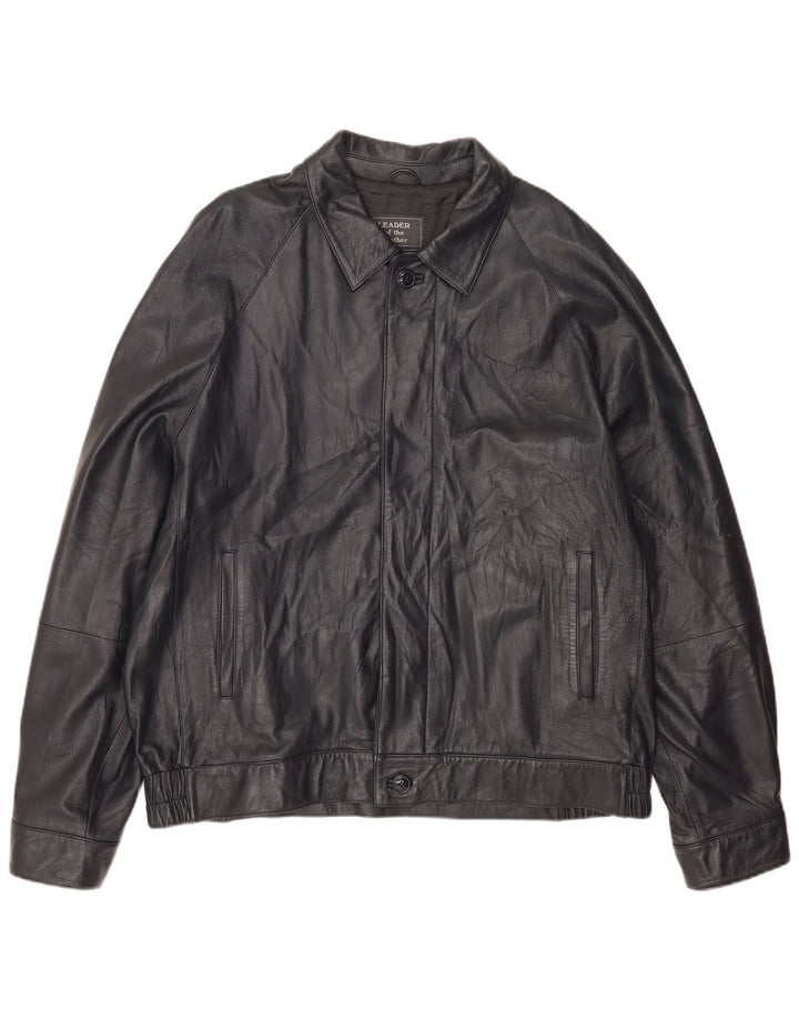 veste en cuir bomber homme vintage IT 56 3XL cuir noir