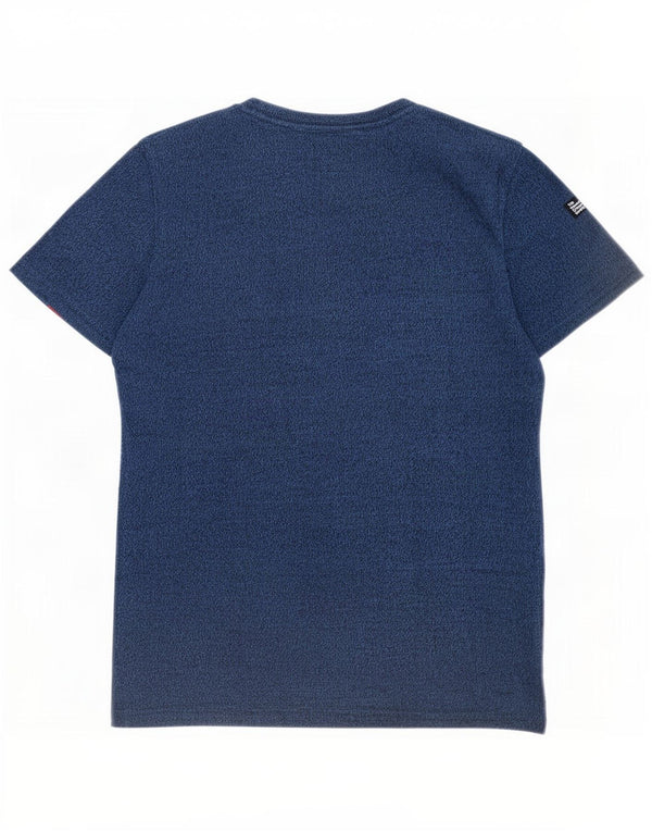Superdry Homme T-Shirt Top Small Bleu Marine Moucheté Coton
