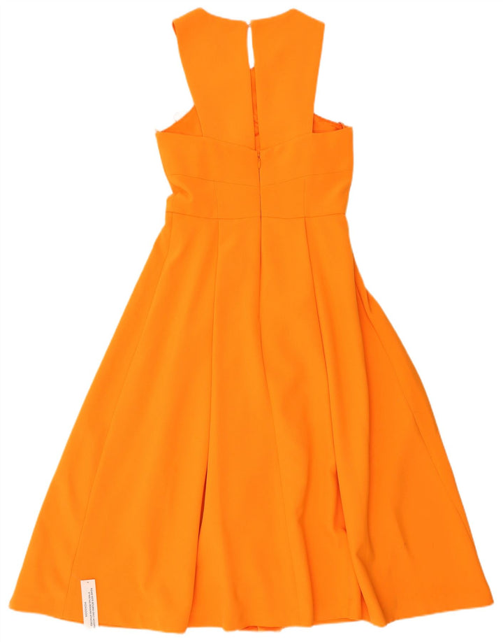 Monsoon Robe longue sans manches pour femme UK 8 Petit Orange Polyester