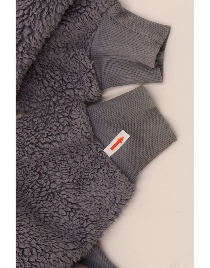 Topshop Veste polaire surdimensionnée à capuche pour femme UK 6 XS Gris Polyester