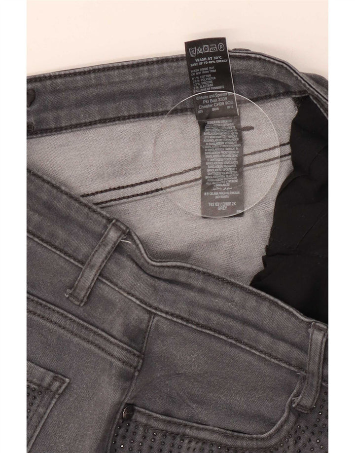 Marks & Spencer Jean droit pour femme UK 12 Medium W30 L29 Gris Coton